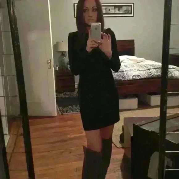 Elizabeth & James Long-Sleeve Open-Back Mini Dress - Picture 1 of 4